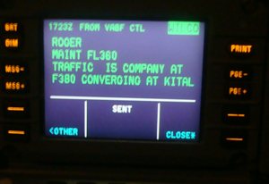 Informasi traffic dari ATC Mumbai 