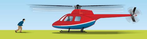 Tunggu aba-aba penerbang untuk mendekati helikopter